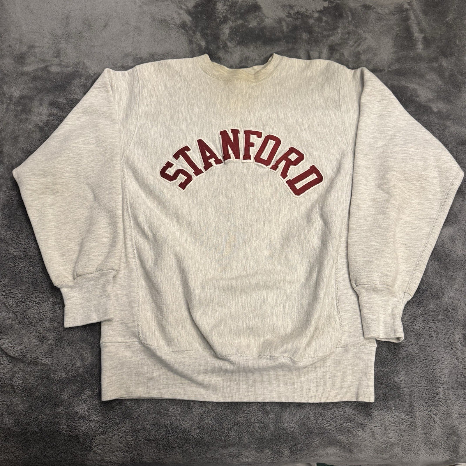 Vintage Stanford Sweatshirt Mens Medium Gray 90s Reverse Weave USA Stitched USA