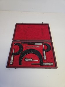 Vintage Brownie Tool Co. Machinist Micrometer Set w/ Case Minooka Illinois USA