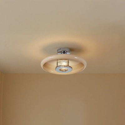 Lindby Deckenleuchte Branford Deckenlampe Leuchte E27 Retro beige Metall Ø 35 cm