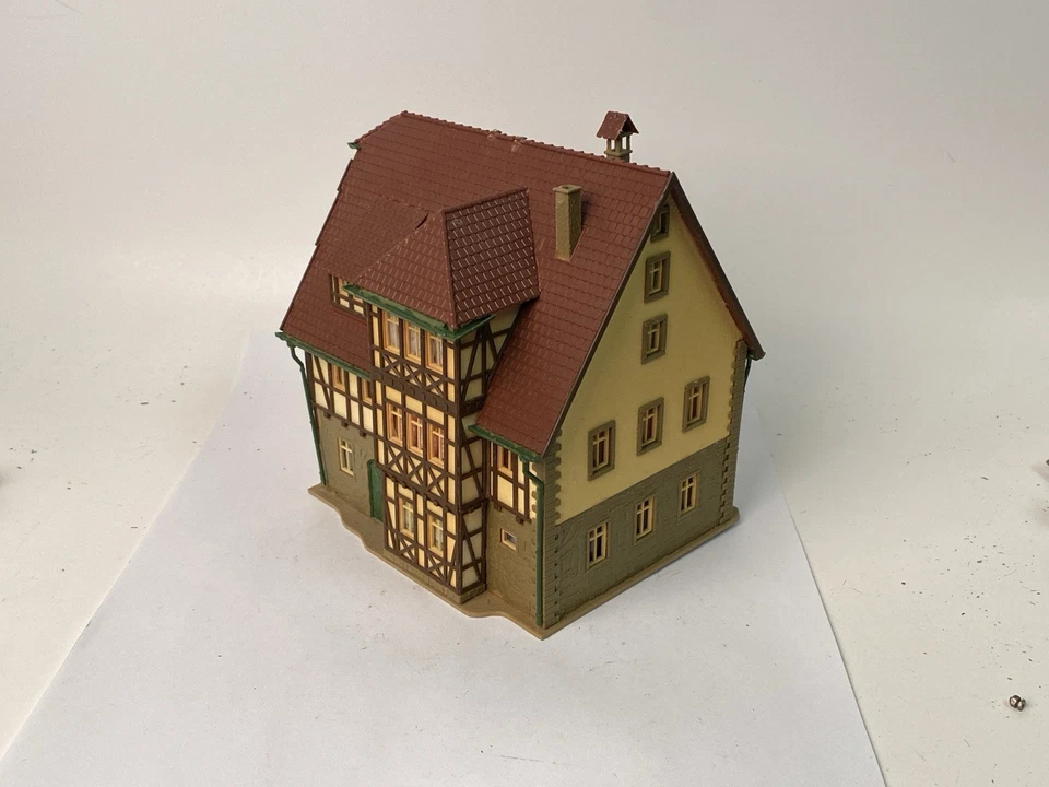 Vollmer Germany HO Half Timbered House Missing Bell Tower Yellowed - Image 2 of 4