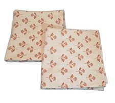 2 Standard/queen Size 20 X 31 Flannel Pillowcases Cream Rusty Red