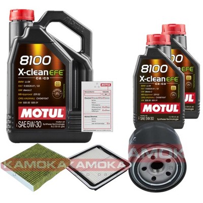 Inspektionspaket 7L MOTUL 8100 X-CLEAN EFE 5W-30 für Subaru Outback 3.6 R AWD