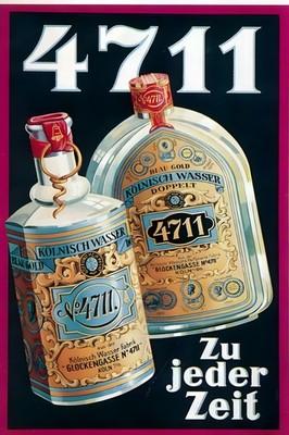 Retro 4711 Cologne Water Vintage Style Poster - 24x36    Rare Reprint   !