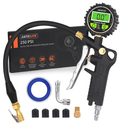 #ad Digital Tire Pressure Gauge with Inflator 250 PSI Air Chuck with Pressure Ga... $37.25