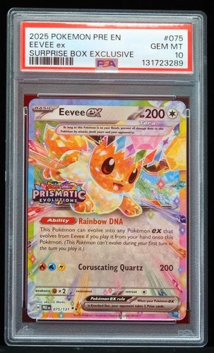 2025 Eevee ex #075 Prismatic Evolutions PSA 10 Pokemon Card