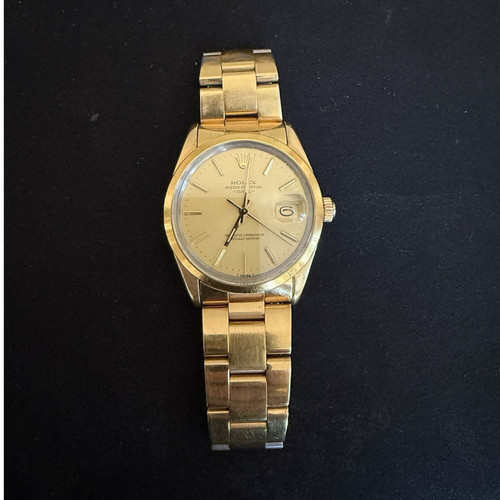 Rolex Oyster Perpetual Date Yellow Gold Plated Automatic Watch w/ Box & Papers
