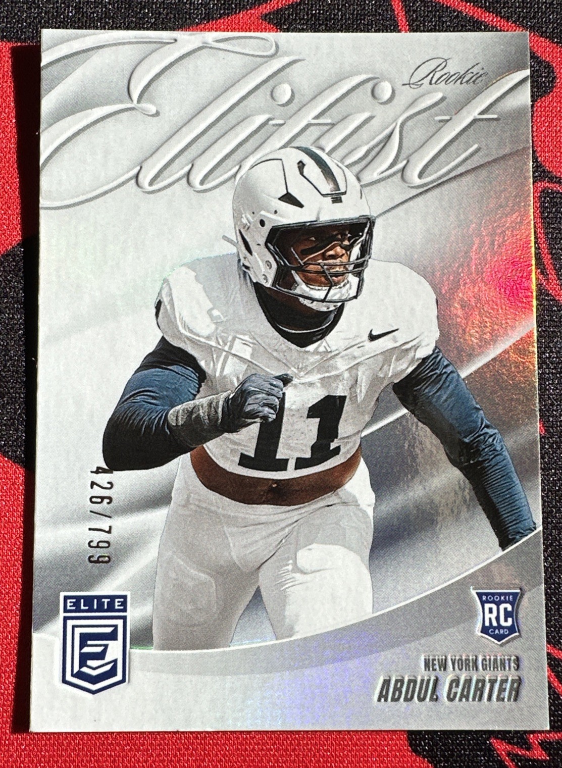 Panini 2025 Donruss Elite Rookie Elitist Abdul Carter Giants #/799 RC