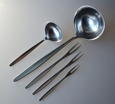 WMF Cromargan STOCKHOLM 4100 Suppen- & Saucenschöpfer + 3 Serviergabeln