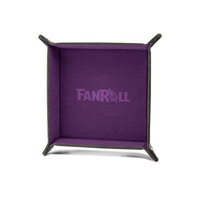 FanRoll Fold Up Velvet Dice Tray w/PU Leather Backing: Purple, Role Playing G...