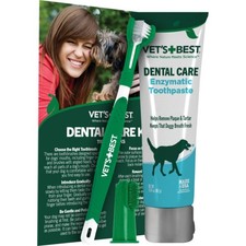 Vet's Best Dog Toothpaste  Toothbrush, 3.5 Fl Oz Pack of 1 , White