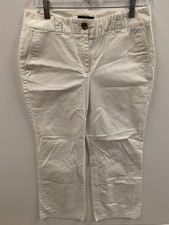 Lands' End Women's White Casual Pants Fit 2 Size 6 Classic Coastal Boat