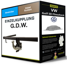 Abnehmbare Anhängerkupplung für VW Golf III Fliessheck 89-97 Typ 1H1 G.D.W. NEU