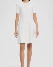 Alexander McQueen Women White Seamed Short-Sleeve Mini Dress Size M