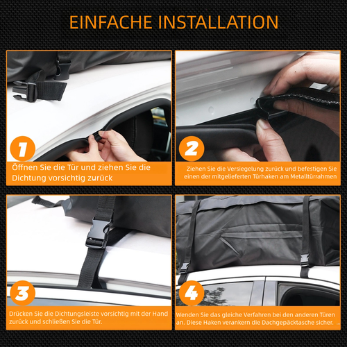 Large Foldable Car Roof Bag Waterproof Roof Box Roof Luggage Box for Car Travel - Picture 7 of 17