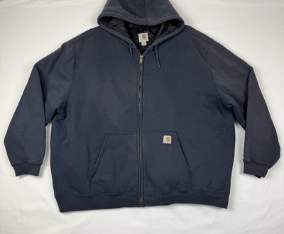 Carhartt Mens Blue Rain Defender Full Zip Hoodie Jacket Lined 100631 Size 4XL