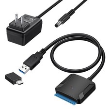SATA to USB 3.0 and Type C Adapter Cable for 2.5 Hard Drive Disk Power Cord