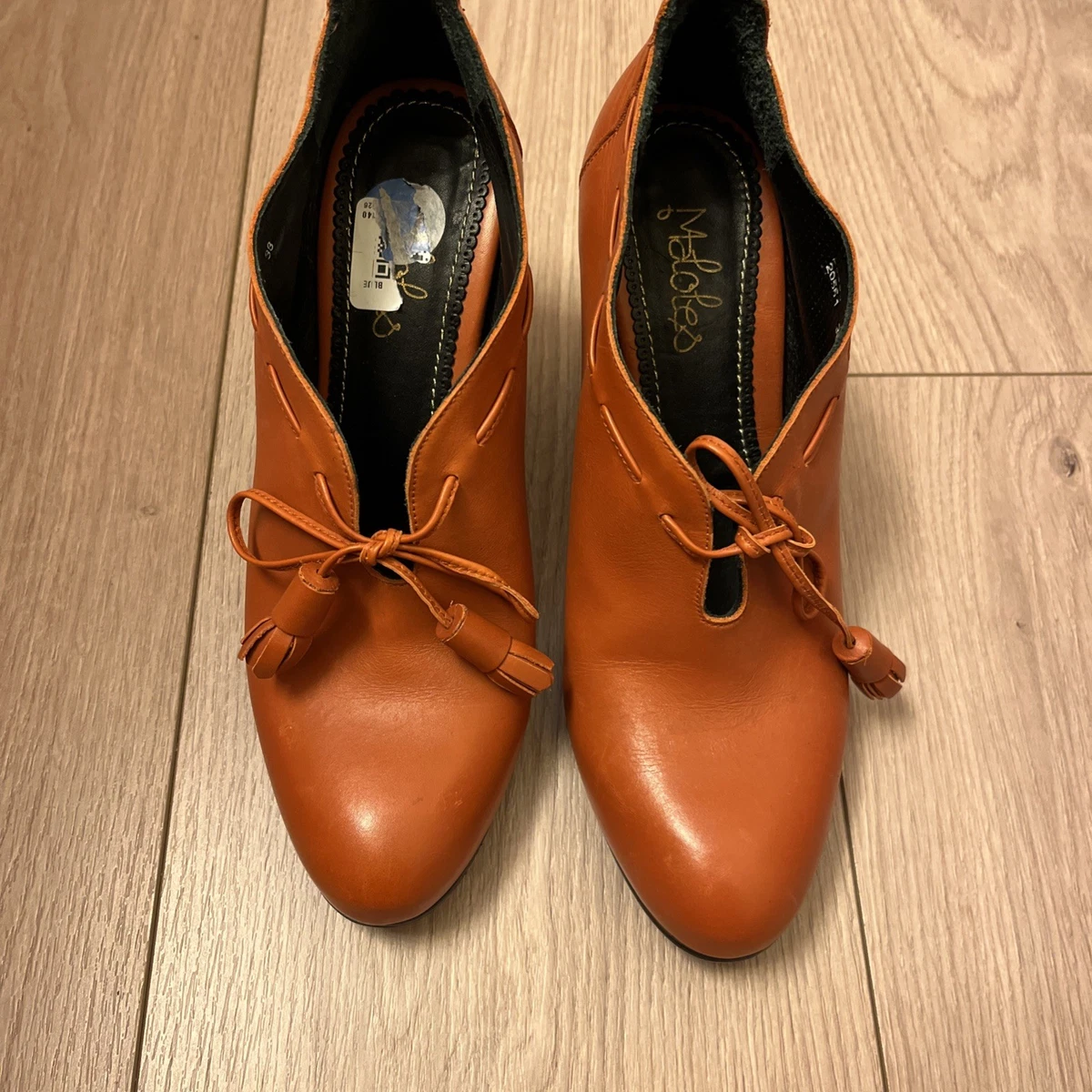 Escarpins Maloles En Cuir Rose Pailleté - Talons Compensés Taille 40, Très Bon état