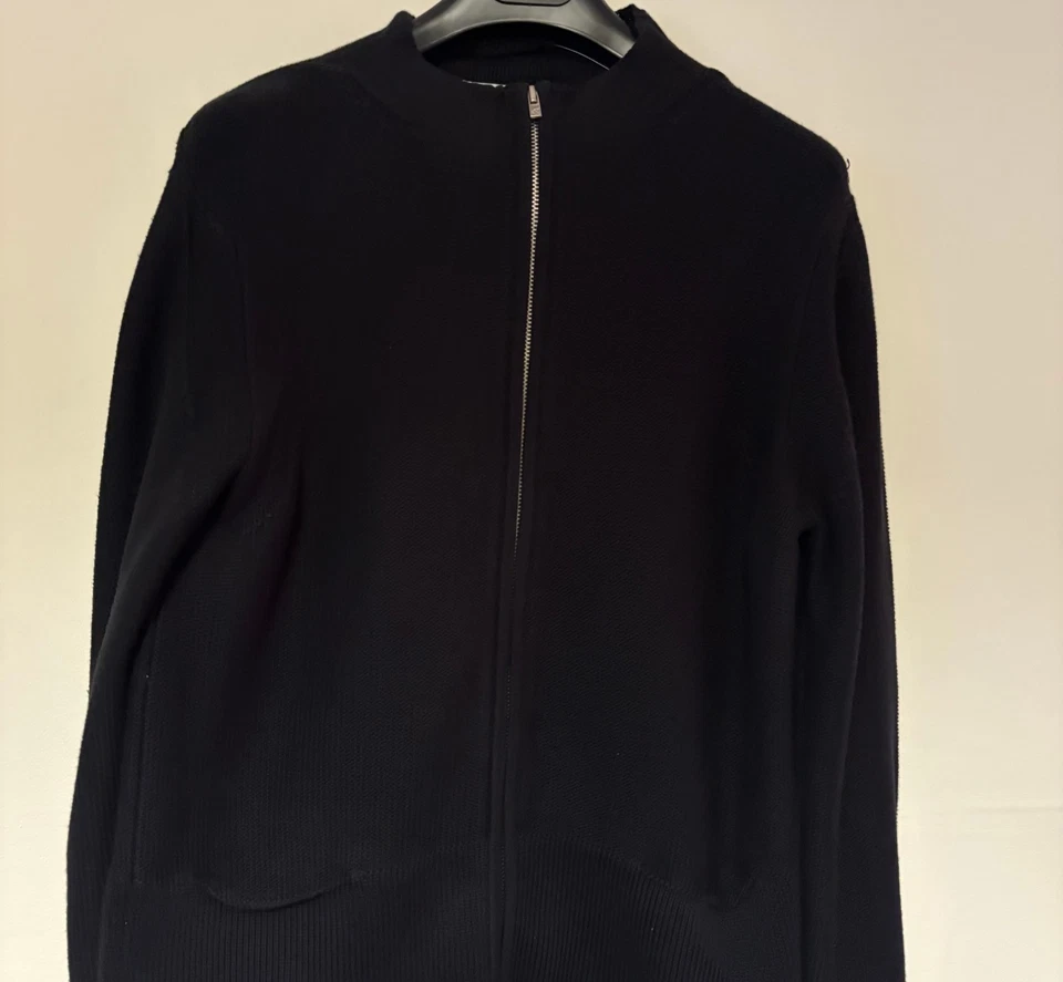 Ladies Calvin Klein Black Cotton Zip Up Cardigan. Turtle Neck. Size Large - Image 3 of 4