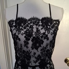 Vtg Habella Lace Camisole Suisse Top XS 38 Lingeie Top Sheer Net Whimsigoth