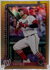 2025 Topps Series 2 Juan Yepez Gold Foil SP 12/50 Card #679 Nationals