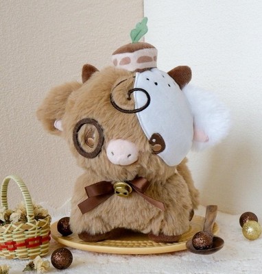 Tiramisu Cow Plush with Blessing, Dessert Cow Plush, Cute Kawaii Cow