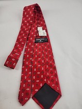 Bruno Piattelli Silk Geometric Tie Extra Long Light Red 100% Silk Made in USA