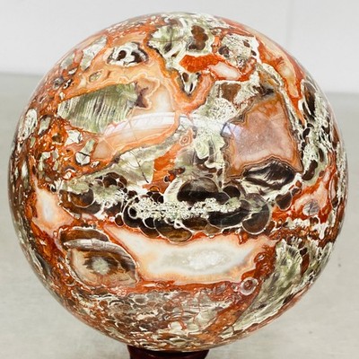 Natural Money agate Crystal Sphere Ball healing 2520G