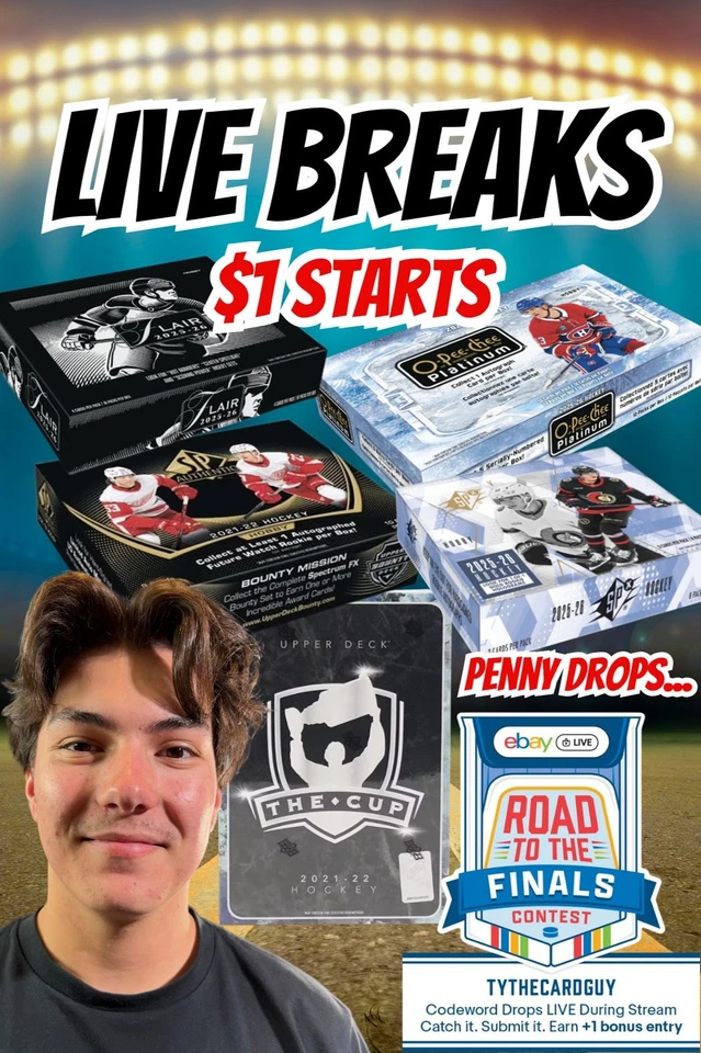 🚨$1 Start - Wednesday Night Hockey Card Breaks!!🚨