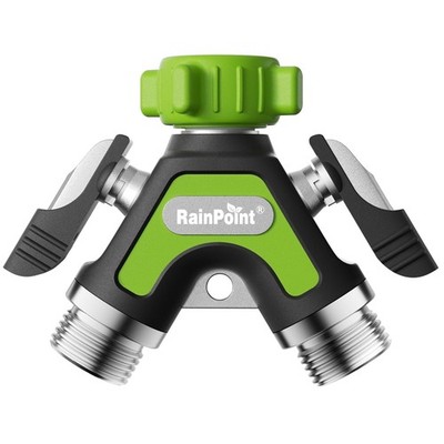 Easy Control Garden Hose Y Splitter - Metal with Side Handle