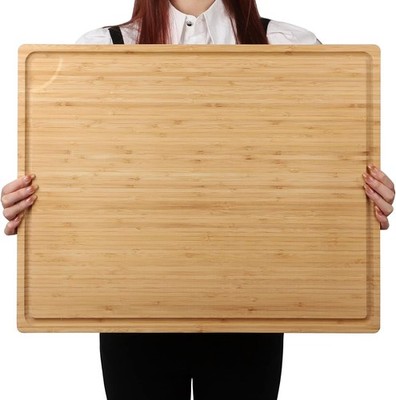 Extra Large 100% Organic Bamboo Cutting 24L x 18W, Flat Board 
