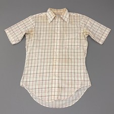 Vintage 70s Dagger Collar Shirt Disco Button Front Andhurst Size Medium