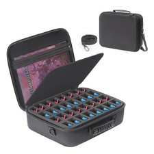 Miniature Storage Case - 64 Slot Storage Case with 2 Impact-Absorbing Foam Tr...