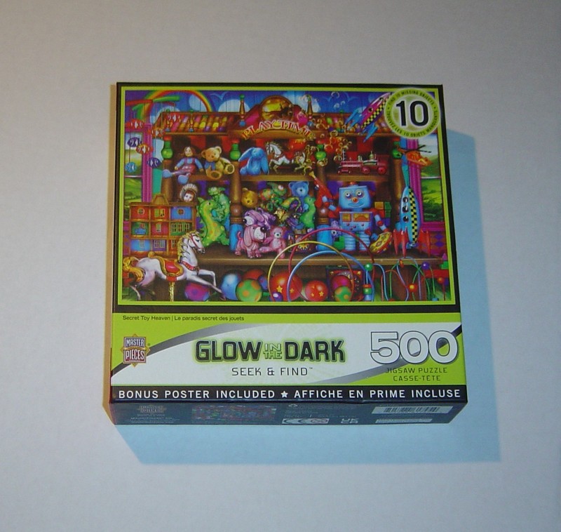 Glow in Dark Hidden Images "Secret Toy Heaven" 500 Piece Jigsaw Puzzle + Poster!