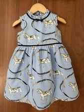 Janie and Jack Blue Equestrian Horse Dress 12-18 Months