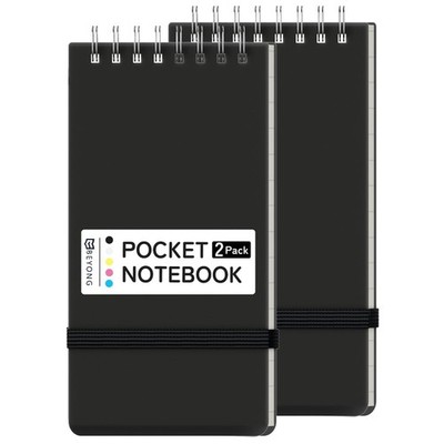 Small Pocket Notebook Journal, Mini Notepad Spiral Notebooks for Work School (Bl