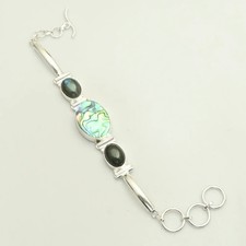 Abalone Shell Labradorite Gemstone Handmade Bracelet Jewelry 17 Gms AB 51865