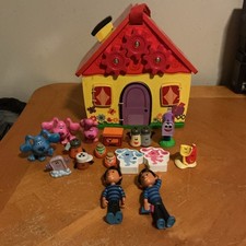 Blue  s Clues Melissa and Doug Wooden House With 16 Figures, Not Complete