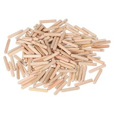 200 Count 3/16x1-3/16 Inch 5x30mm Wooden Dowel Pins Fluted Hardwood