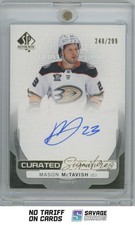 2024-25 SP Authentic Curated Signatures Auto Mason McTavish /299 #SPC-MM Anaheim