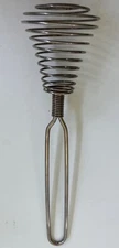 Vintage French #1 Spring Coil Whisk Wisk Wire Beater Mixer Metal 8-3/4”