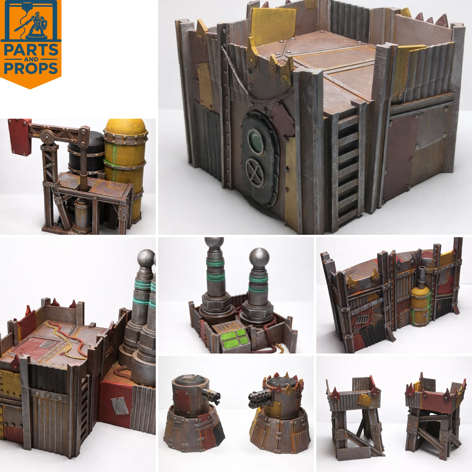 Ork style scrap wargaming terrain buildings compatible with 28mm - photo 1