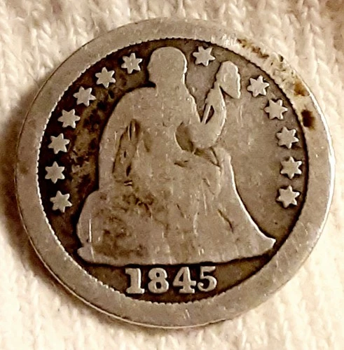 1845-O Seated Liberty Silver Dime Rare Key Date New Orleans - Fine Coin 🪙