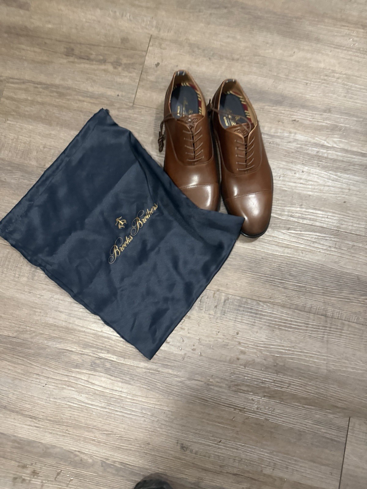 Brooks Brothers Men Dress Shoes Cassel Cap Toe Oxford Brown Leather Sz11 thumbnail 4