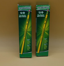 Dixon Ticonderoga No 2 Pencils 12 CT 2 HB Soft, Lot of 2 Boxes, School