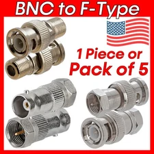 10 Pcs BNC to F-Type Adapter Coaxial Cable Converter Type F Connector Coupler