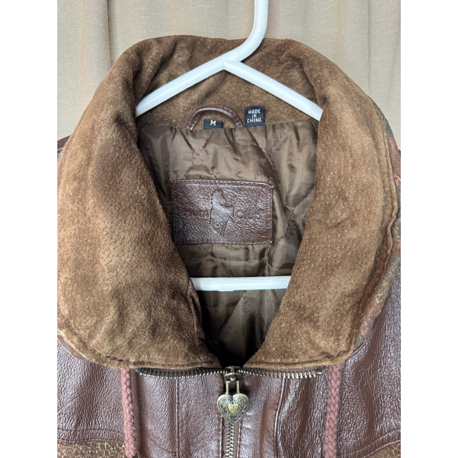 Patchwork Leather Bomber Jacket Suede Paisley Bro… - image 4