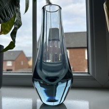 Whitefriars 9539 Artic blue glass vase 