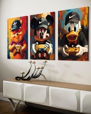 Micky Maus Leinwand Bild Winnie Pooh Donald Duck Cartoon Pop Art Spezial Gaming