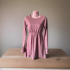 Ladies Collective Dusky Pink/Lilac Dress Fit N Flare L/S Size 10 BNWT