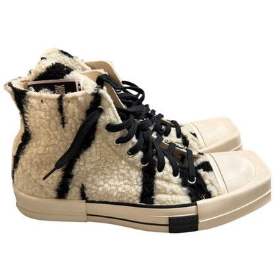 NIB Converse Owens DRKSHDW TURBODRK Chuck 70 High ''Zebra Sherpa'' Sz 9.5